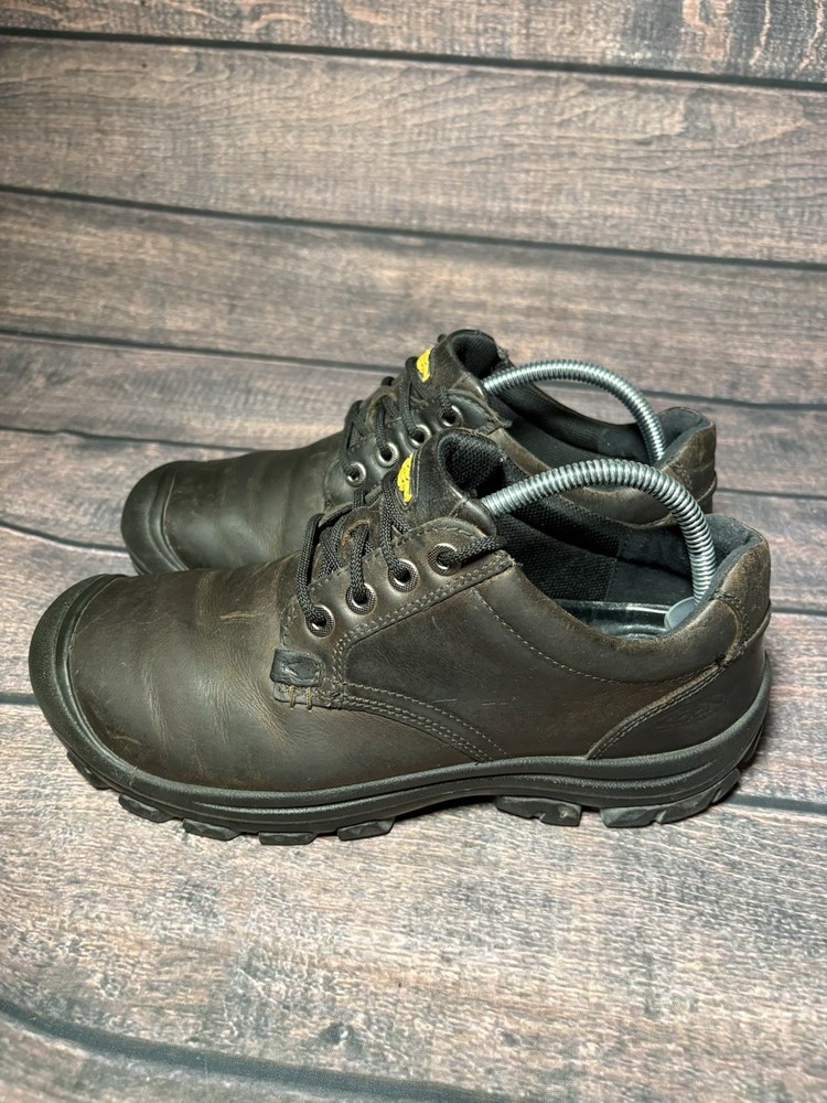 KEEN Ontario Men's Leather Soft Toe Hiking Work Sneakers Size 9.5