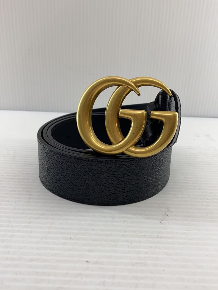 GUCCI Mens Black Solid Leather Belt 406831 DJ20T  