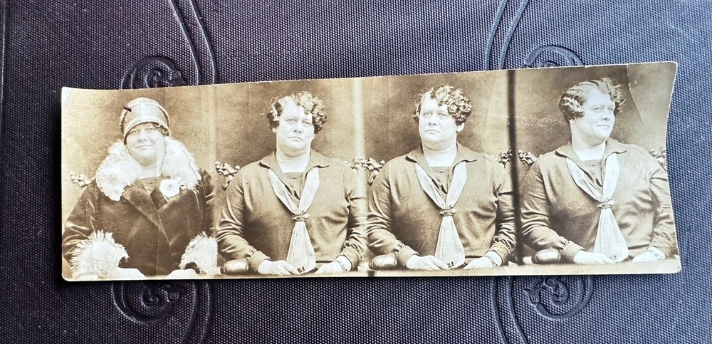 Antique 1920s/30s Photo Booth black and white portrait photo lady hat woman lady