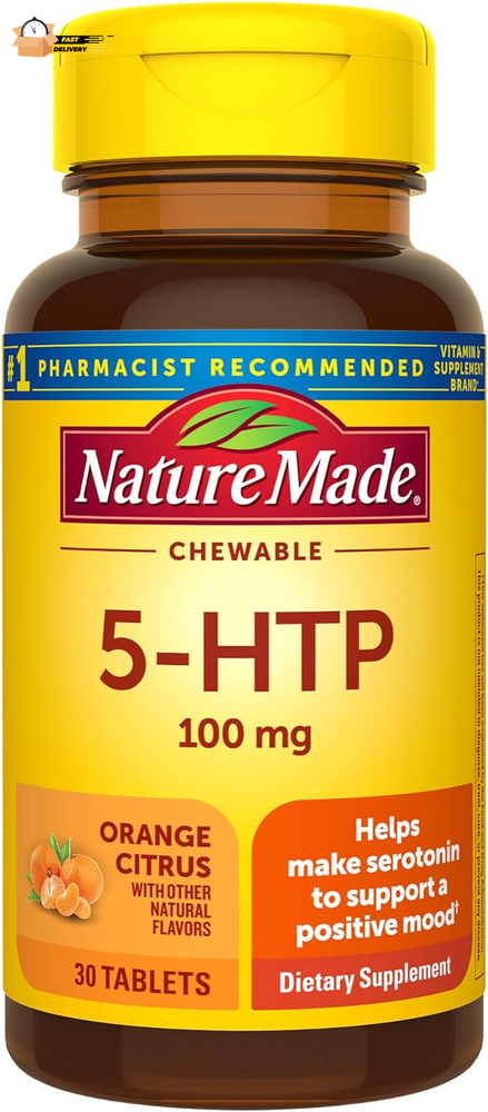 Chewable 5HTP 100Mg, 5-HTP Mood Support Supplement, 30 5 HTP Chewable Tablets,