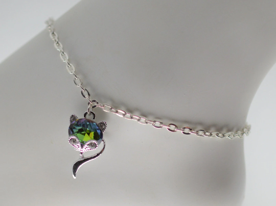 Hot Wife Anklet for Swingers - Silver Threesome Jewelry for MFM FMF Couples