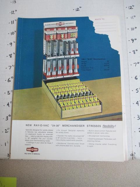 magazine ad 1964 RAY-O-VAC battery flashlight store display transistor radio