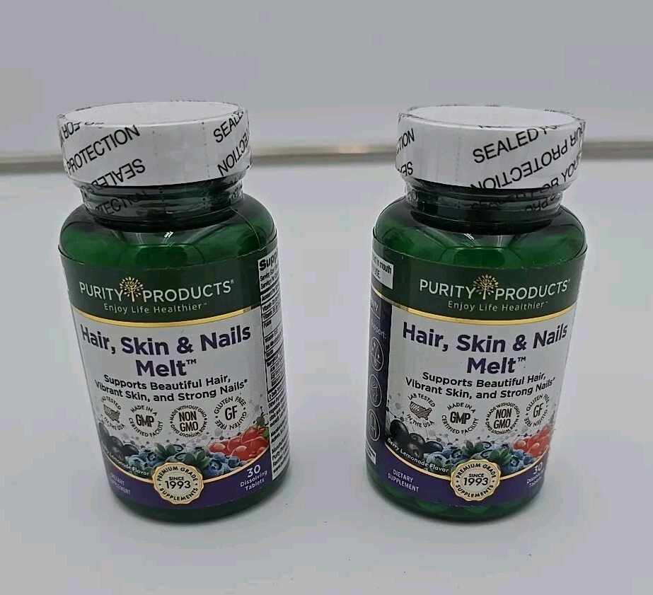 Purity Products Hair Skin & Nails Berry Lemonade 30 Dissolving Tabs 2pk Sealed