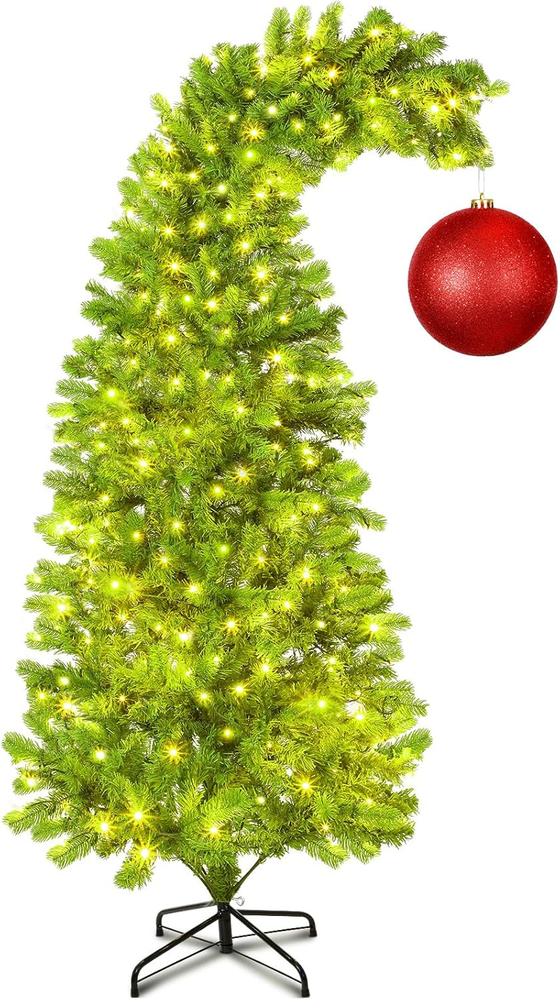 6 FT Christmas Tree with Stand LED Lights Red Ball Christmas Tree Deluxe Set Lim