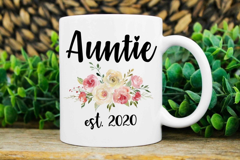 New Auntie Gift Personalized New Auntie Mug Promoted To Auntie Auntie Est Mug