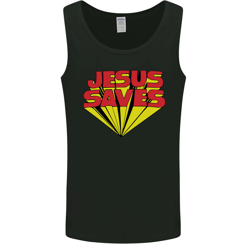Jesus Saves Funny Christian Mens Vest Tank Top