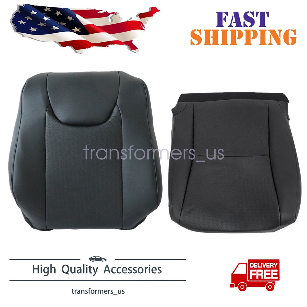 Driver Bottom & Top Leather Seat Cover Black For 2010 - 2015 Lexus RX350 RX450H