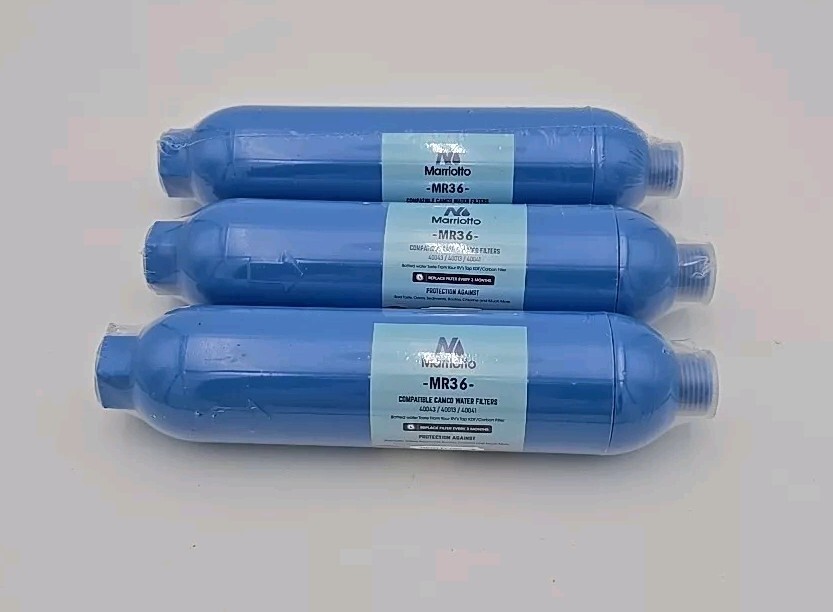Inline Water Cartridge Filter for Camco RV/ Marine 40043  3 Pk New