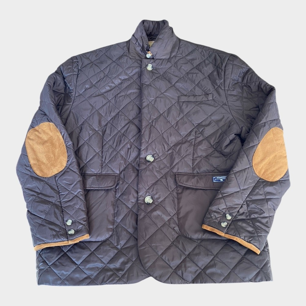 Onward Reserve Braswell Blazer Men XL Brown Quilted Sport Coat Jacket Casual