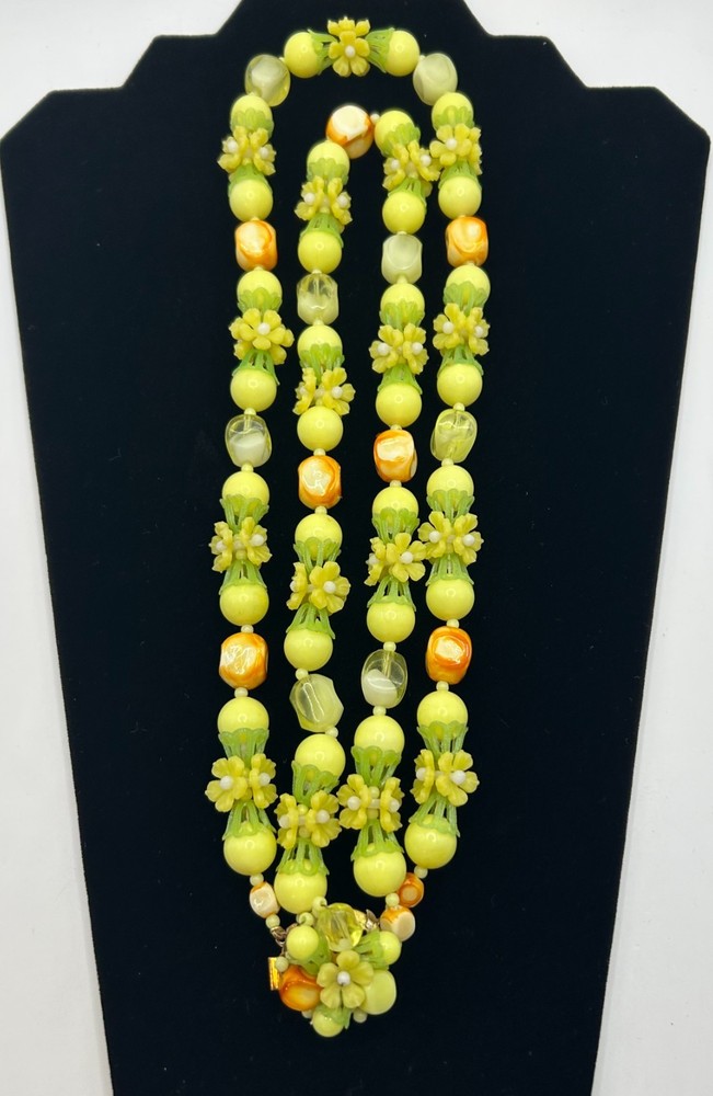 Signed Vintage Hong Kong Double Strand Fruit Salad Necklace