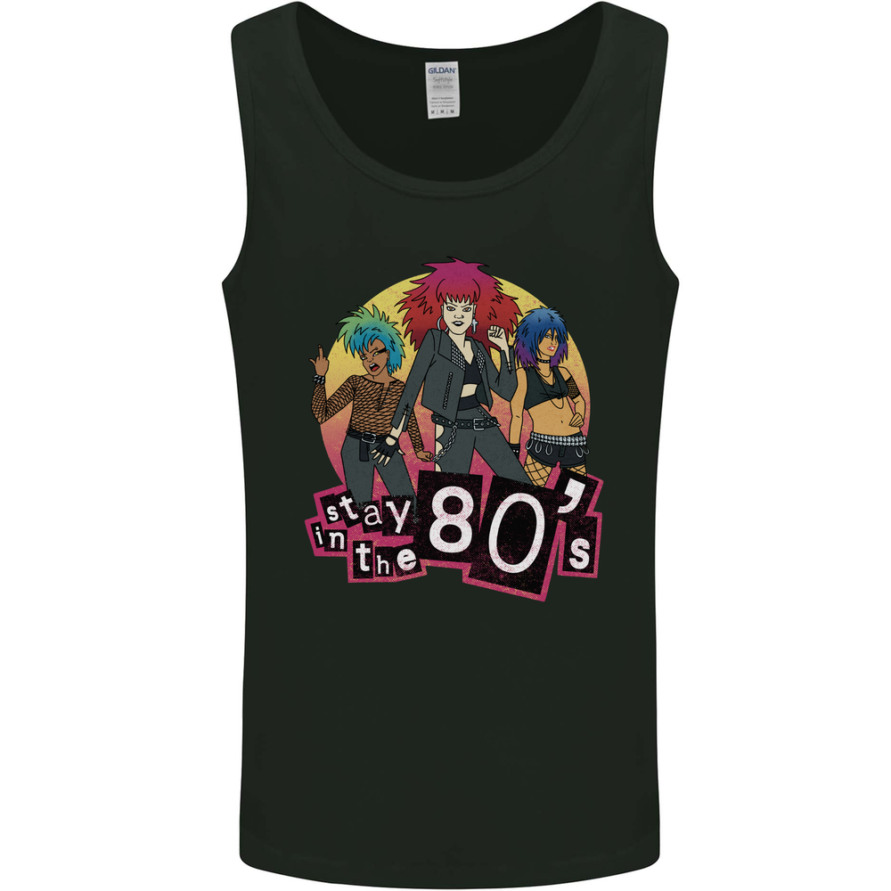 Stay in the 80s Cheesy Retro Culture Music Mens Vest Tank Top