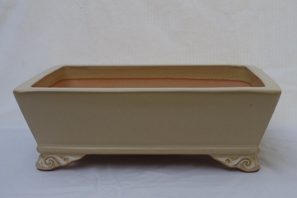 Tokoname Reiho Glazed Rectangular Bonsai Pot 39.8cm / 15.67in Wide