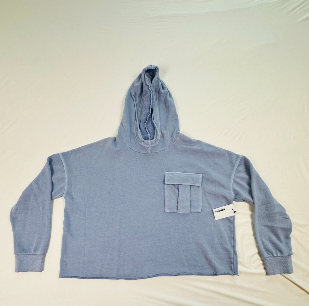 Women’s Sonoma Goods for Life Hoodie Sweatshirt Blue Large L Long Sleeve Pocket