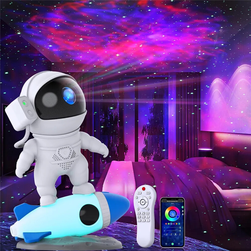 Astronaut Galaxy Projector Lamp Starry Aurora Nebula Night Light Music Player US