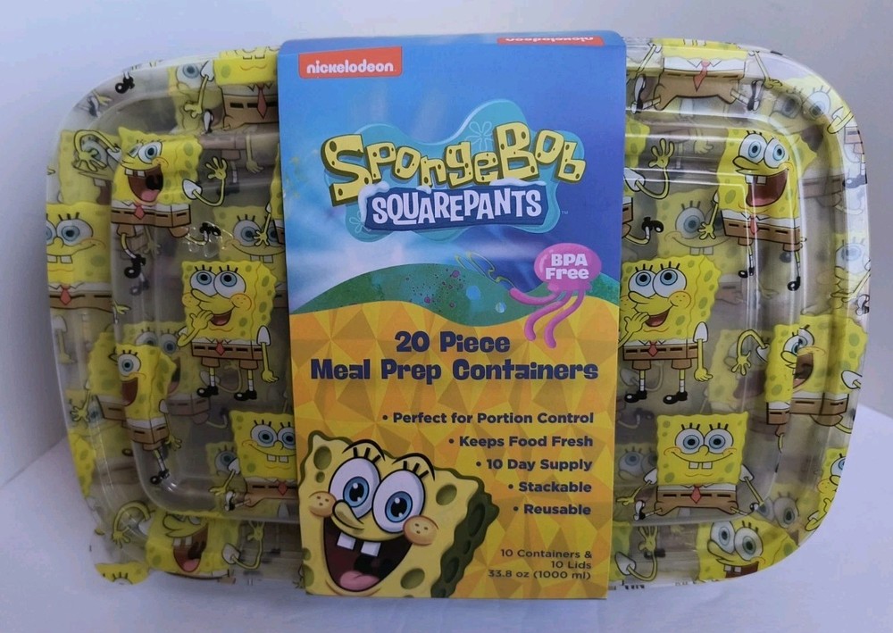SpongeBob SquarePants 20-Piece Meal Prep Container Set Free Shipping-image