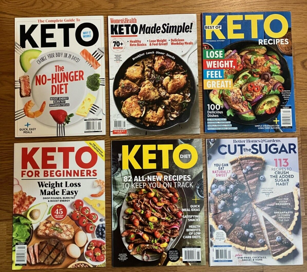 Lot 6 Magazines: Keto for Beginners Recipes Simple Weight Loss No Sugar Diet