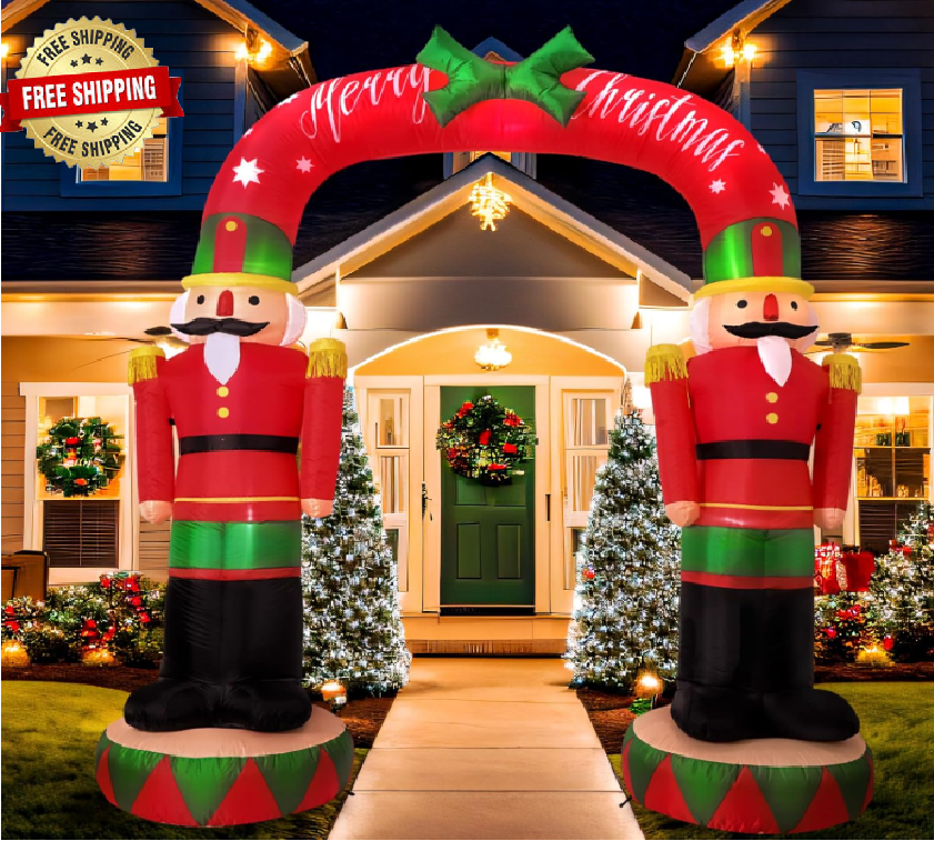 8FT Christmas Inflatables Nutcracker Archway 2025 NEW LED Outdoor Decoration