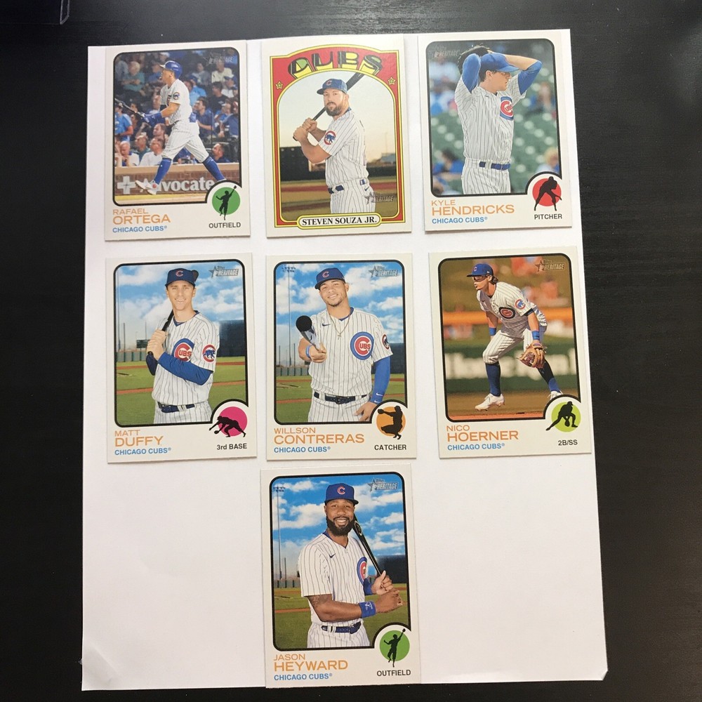 7 Card Topps Heritage Chicago Cubs Lot MLB Baseball
