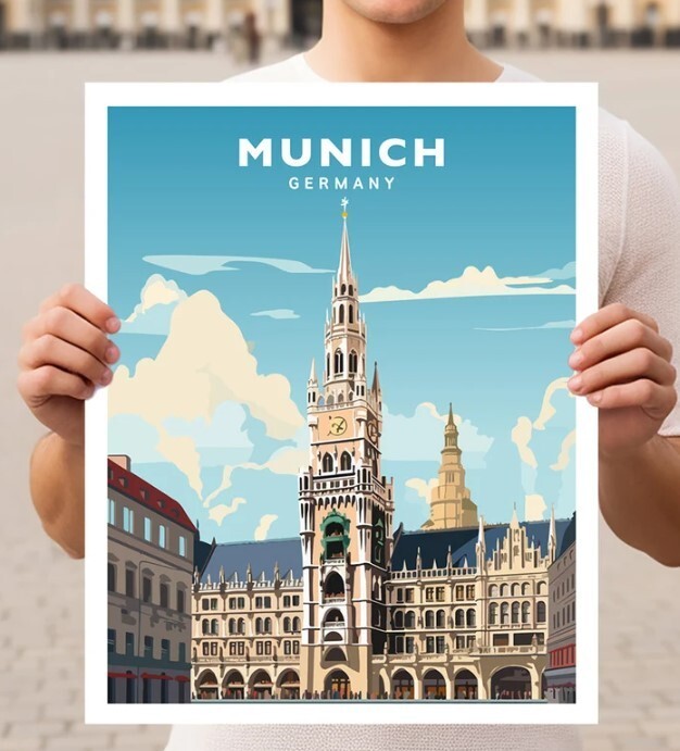 Munich Germany Travel Wall Art Poster Print