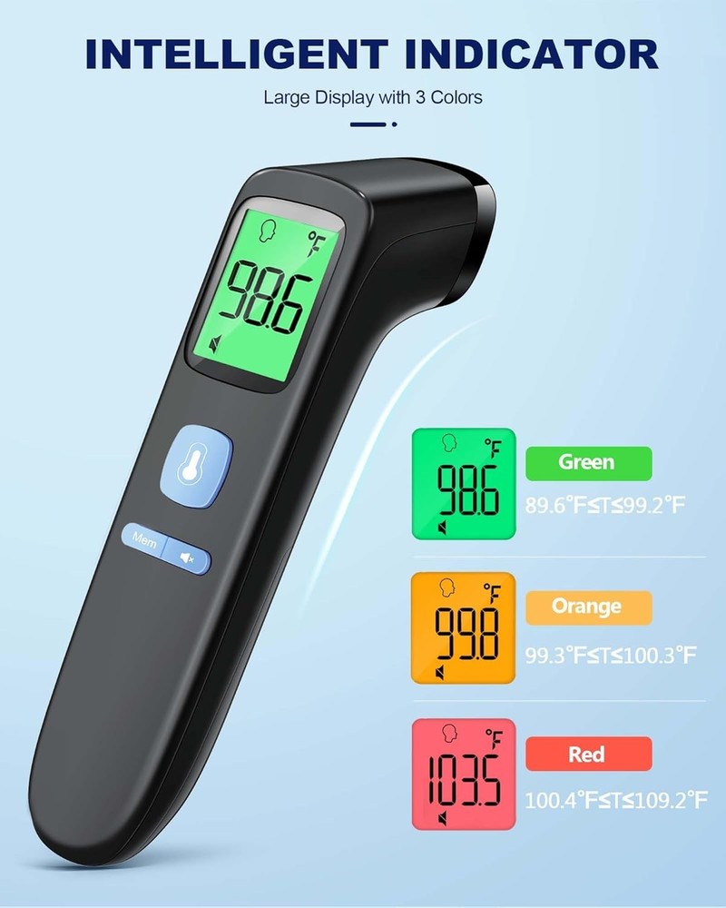 ANMEATE No-Touch Forehead Thermometer Infrared Digital Touchless Thermometer for