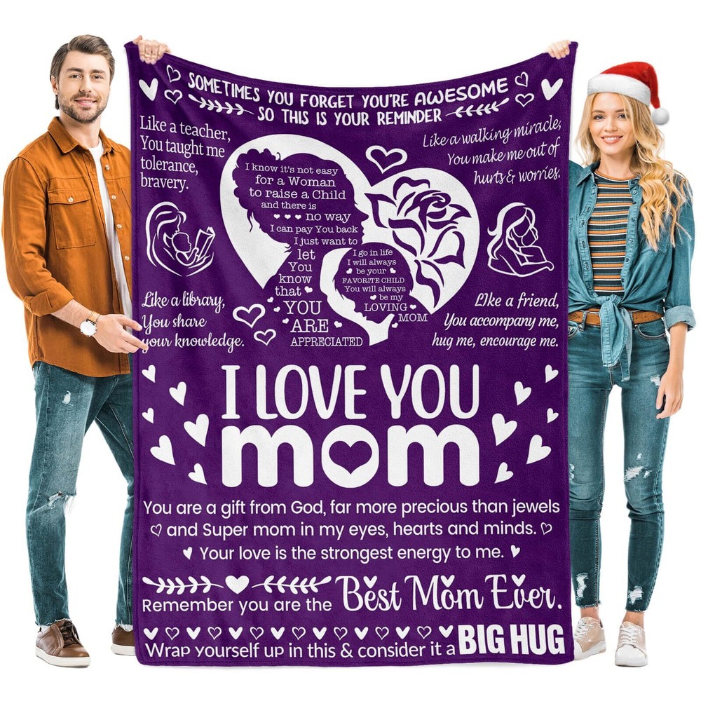 Mothers Day Blanket Gifts for MomI Love YouMom Blanket Gifts for Mom Birthday...-image
