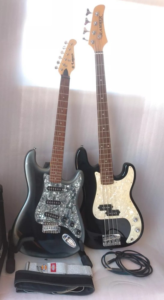 Electric 90's- LOTUS Guitar, HAMER Slammer Bass, Straps