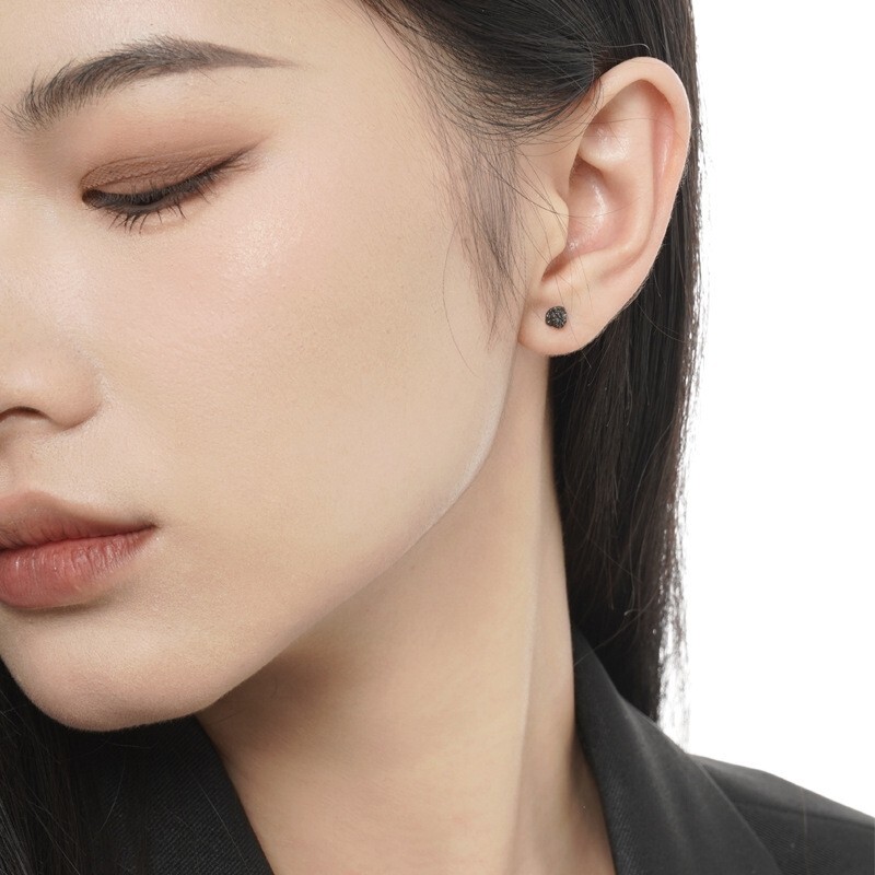 PUNK RETRO White Gold Plated 925 Sterling Silver Stud Earrings Flower Men Women