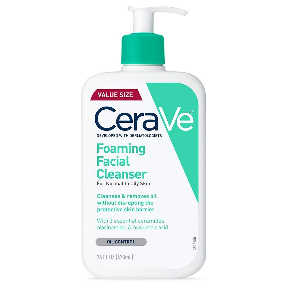 CeraVe Foaming Facial Cleanser with Niacinamide Hyaluronic Acid & Ceramides 16 oz