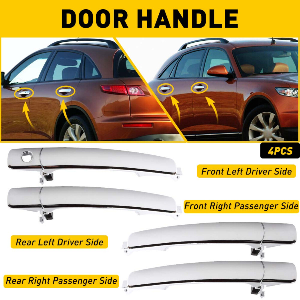 Front Rear LeftRight Side Exterior Door Handle For Infiniti NI1311126 FX35 03-07