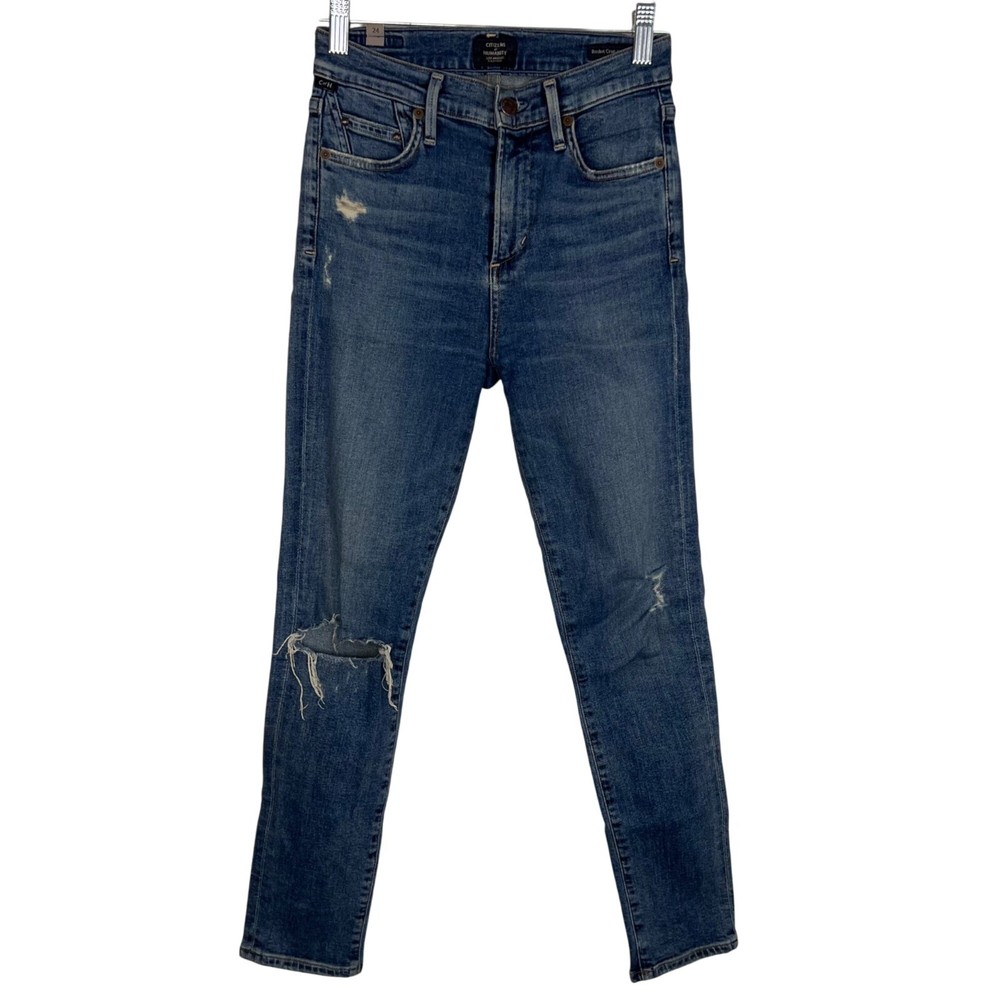 Citizens of Humanity Rocket Crop High Rise Skinny Jeans in Deja Vu for Women Size 24 | Classic Fit Denim