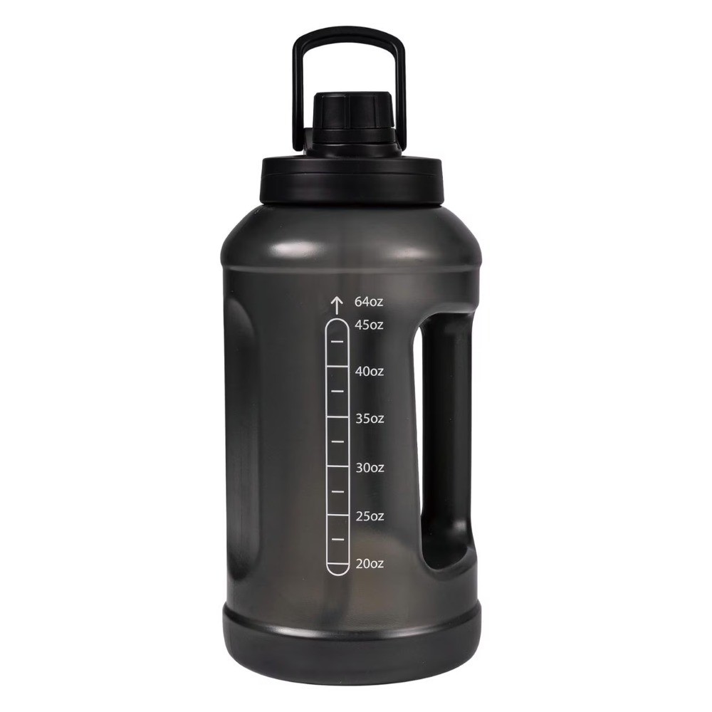 Large 64oz Water Bottle with 2-in-1 Straw and Chug Lid, Lightweight Reusable
