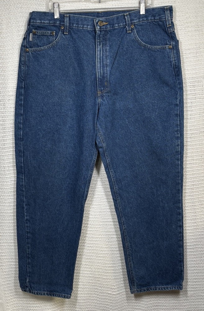 Carhartt Jeans Mens 40x30 Blue Relaxed Fit Denim B17 DST Work 38”