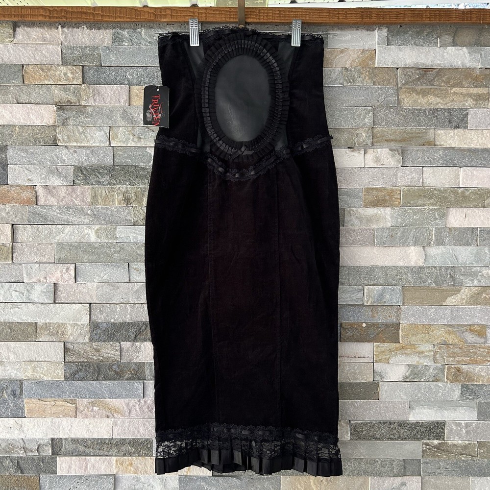 NWT Lip Service Blacklist Velvet Vintage Gothic High Waist Pencil Skirt S