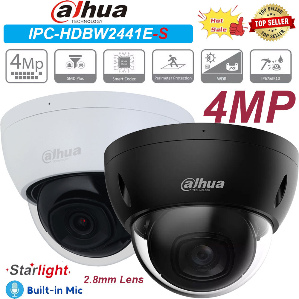Dahua IPC-HDBW2441E-S oem Wizsense Dome 4MP Starlight IR IP Camera Built in MIC