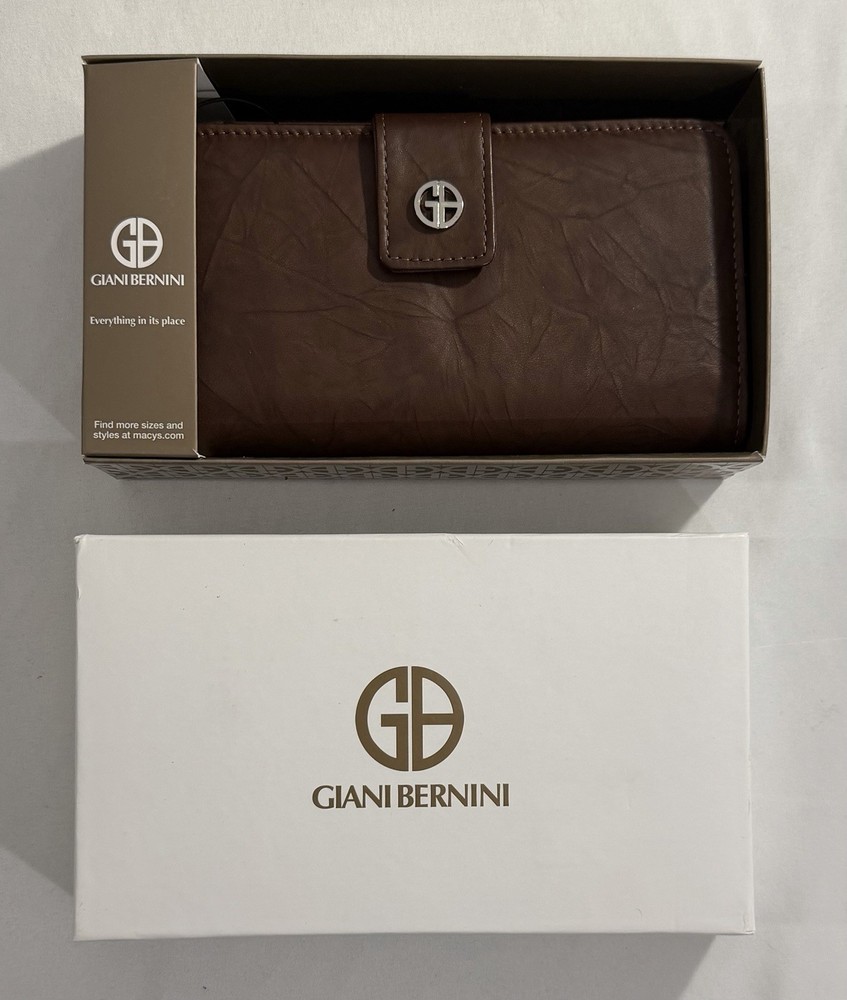 NEW Giani Bernini Brown Wallet Soft Genuine Leather NIB