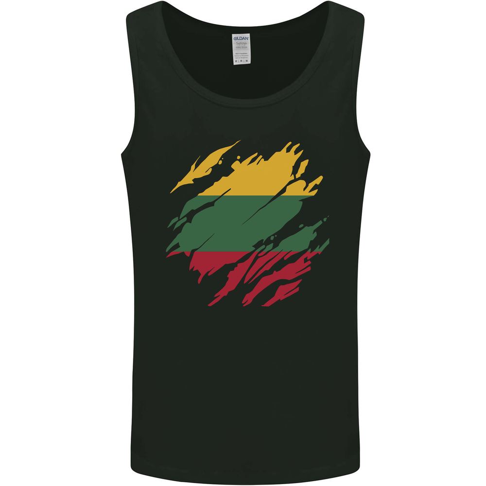 Torn Lithuania Flag Lithuania Day Football Mens Vest Tank Top