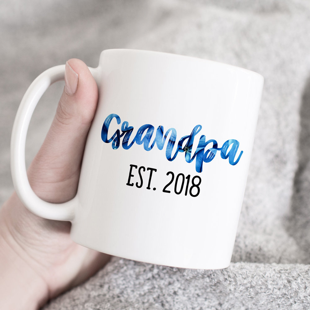 Grandpa Est 2018 Mug Grandpa Mug Pregnancy Announcement Mug Custom New Grandpa
