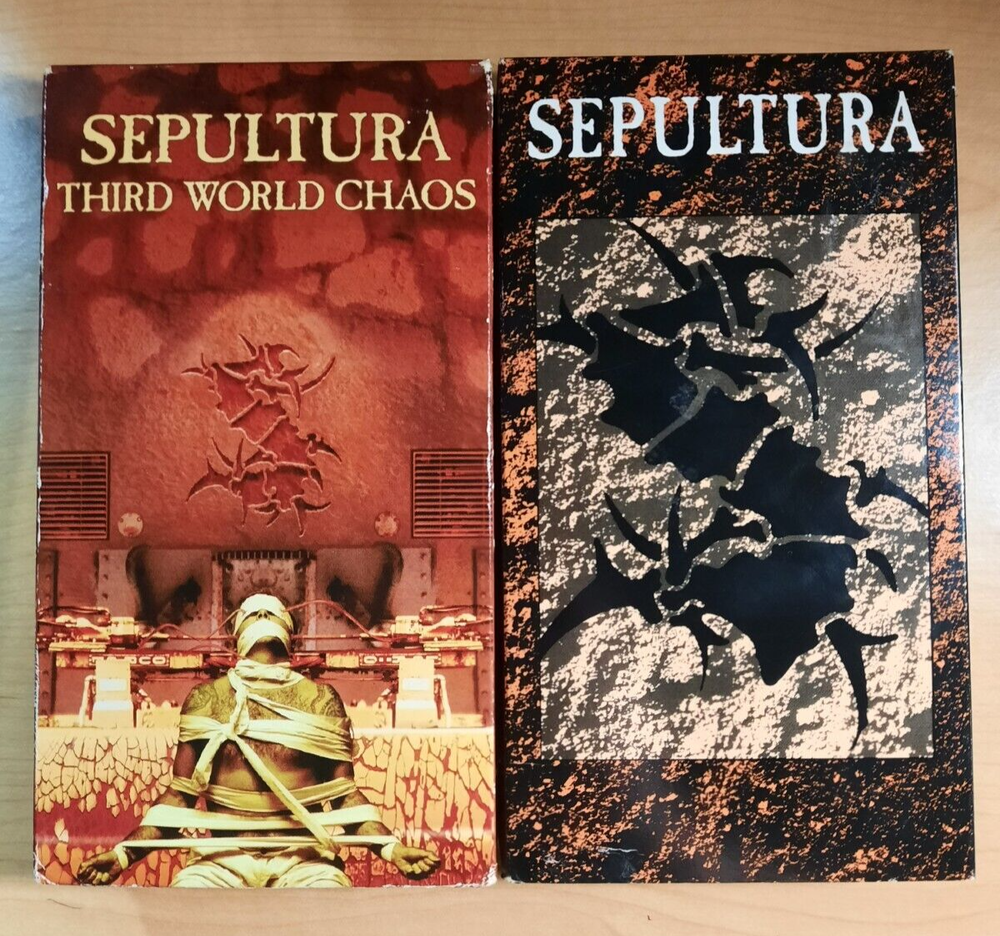 Sepultura VHS Tape lot-Under Siege Live w/ Poster(1991)-Third world Chaos(1995)