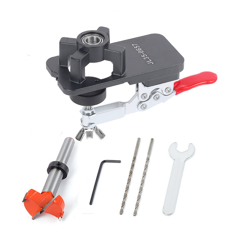 35mm Concealed Hinge Drilling Jig Hole Set For Wood Furniture Kitchen Cabinets;