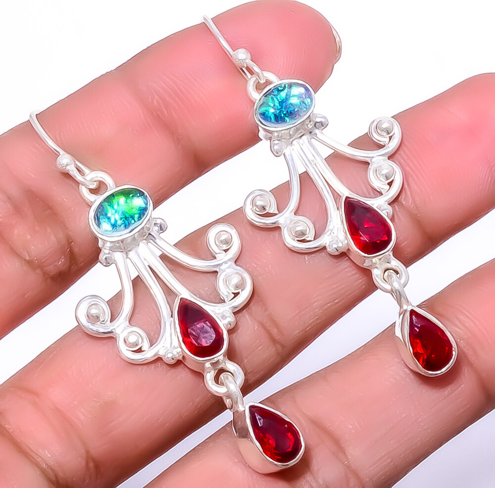 Triplet Opal Red Garnet 925 Sterling Silver 2.11