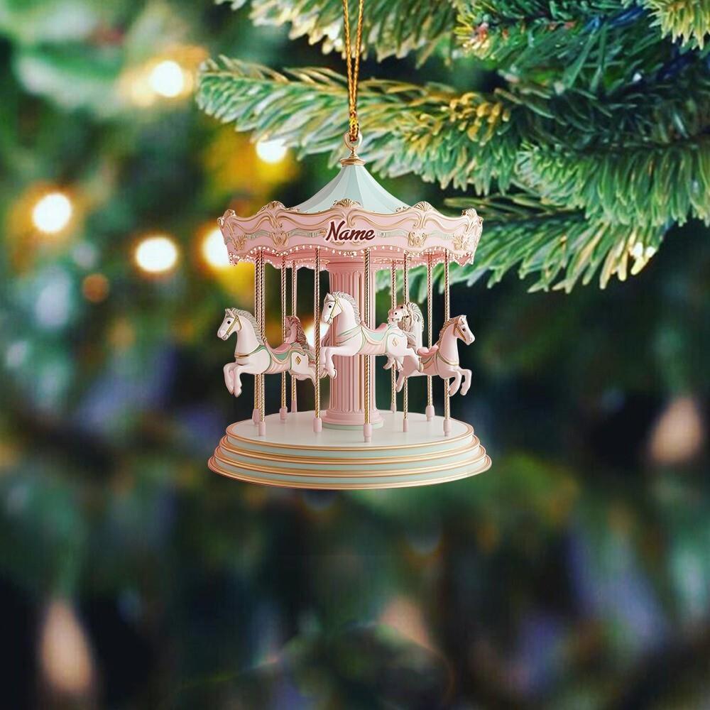 Personalized Carousel Christmas Ornament  Merry-Go-Round Ornament Decor Gift