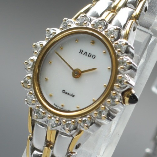 [MINT in Box] Vintage RADO 133.9700.2 Qz Ladies Watch Diamond Bezel Swiss Made