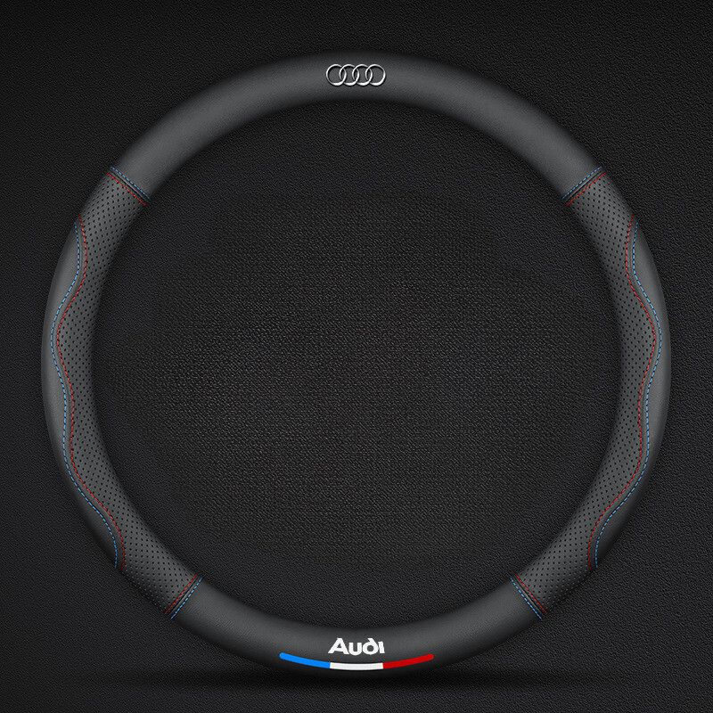 For Audi Steering Wheel Cover Leather Car Accessories 15