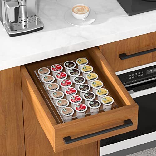 Acrylic K Cup Drawer Organizer Clear K Cup Organizer Tray For Drawer Or Countert