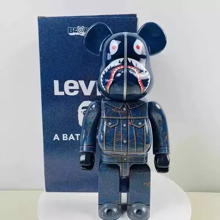 400%Bearbrick Levi's Shark Denim Clothes Graffiti Action Figure Deco Art Toy