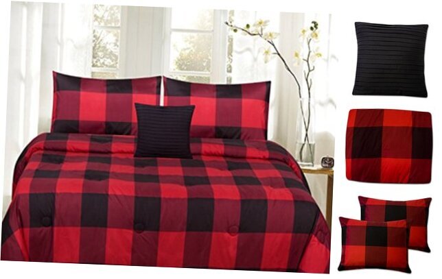 4 Piece Print Reversible Comforter Set Full/Queen Buffalo