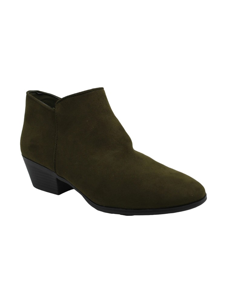 STYLE & COMPANY Womens Green Wileyy Almond Toe Block Heel Zip-Up Booties 6.5 M
