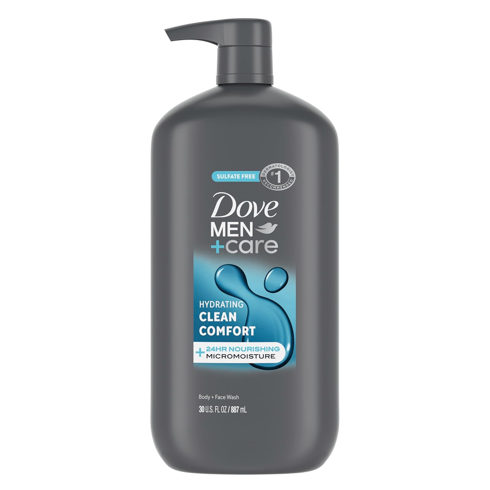 Dove Men+Care Hydrating Body & Face Wash 30oz with 24H Micromoisture for Clean Comfort