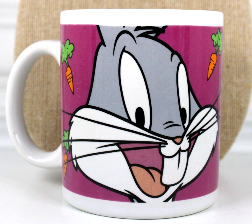 VINTAGE LOONEY TUNES BUGS BUNNY CARTOON CERAMIC COFFEE 10 OUNCE CUP MUG 1999 WB