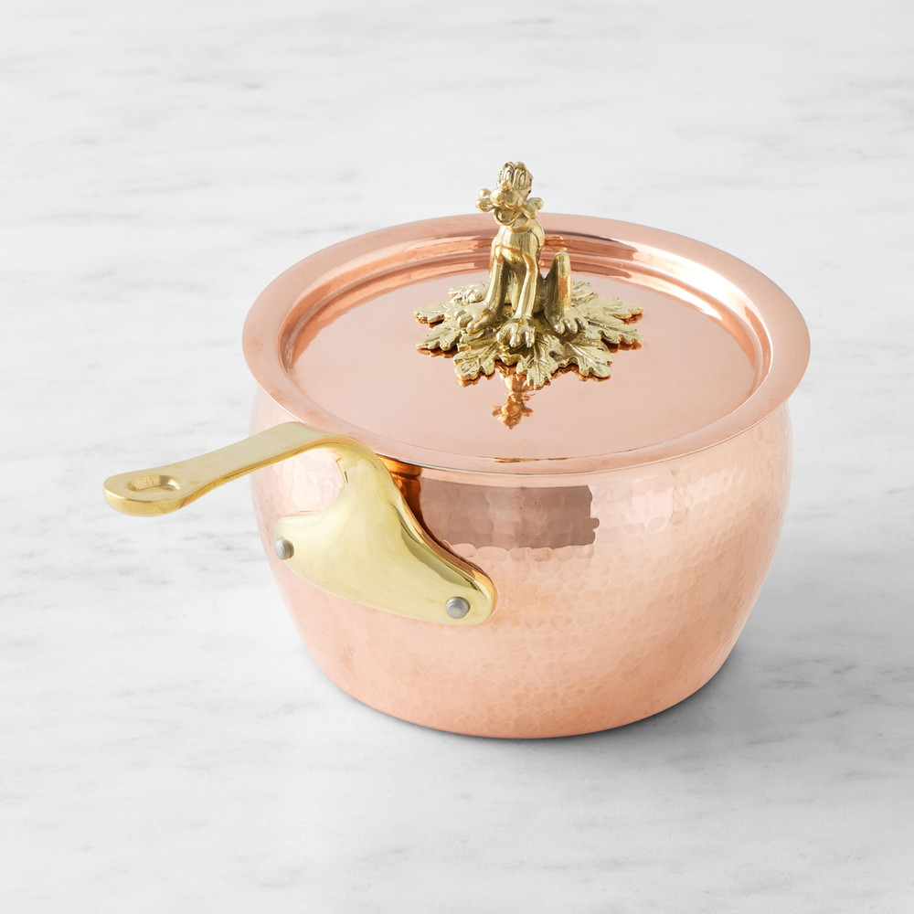 Ruffoni Historia Hammered Copper Saucepan with Pluto Knob, 2 1/2-Qt.